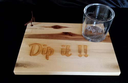 Dip it plank met glazen sauskommetje - Afbeelding 2