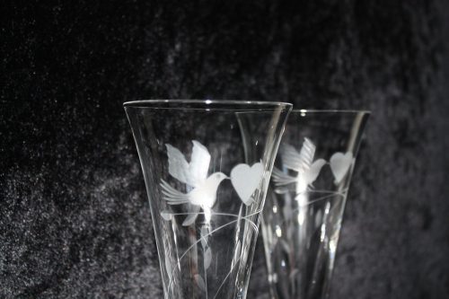 Champagne glazen "Tortelduifjes" - Afbeelding 2