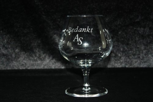 cognacglas met gravure