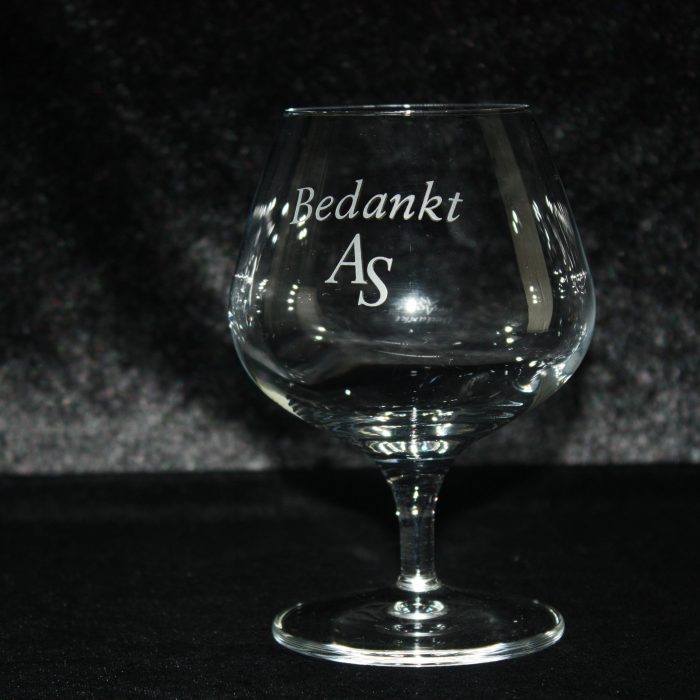 cognacglas met gravure