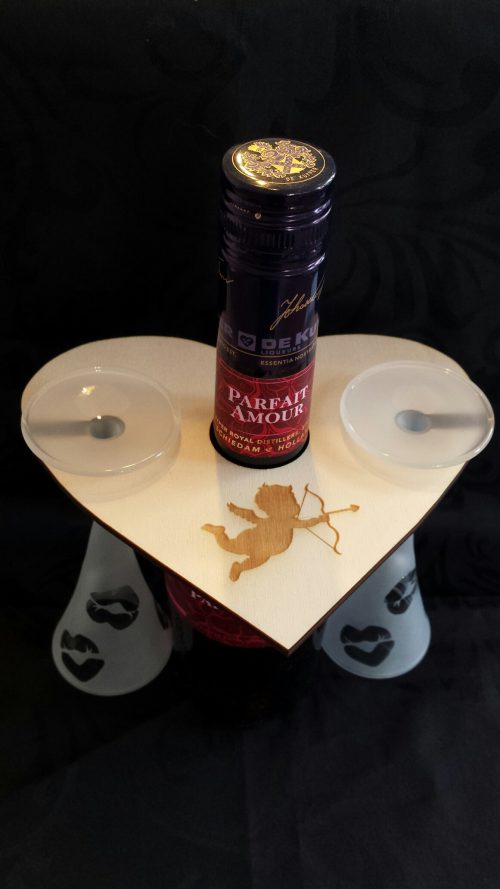Parfait Amour set met 'kus' glaasjes en een glazendrager - Afbeelding 3