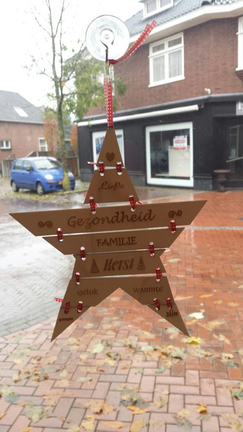 Kerstkaart Ster met persoonlijke boodschap - Afbeelding 2
