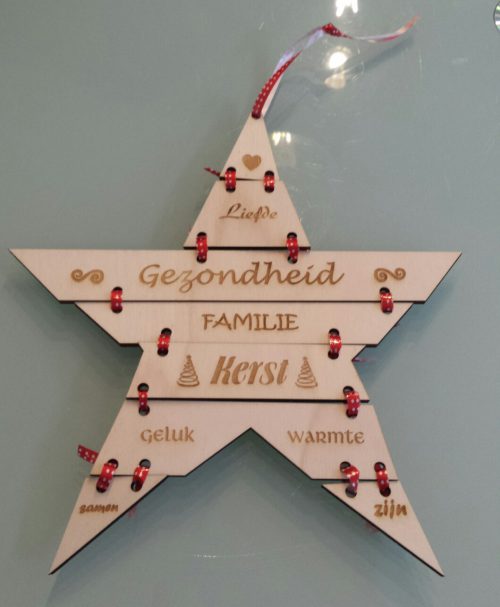 Kerstkaart Ster met persoonlijke boodschap