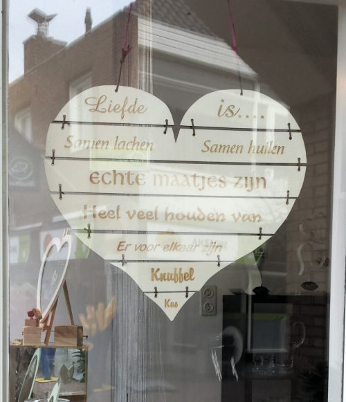 ( Raam)Hanger Hart "Liefde is....." - Afbeelding 2