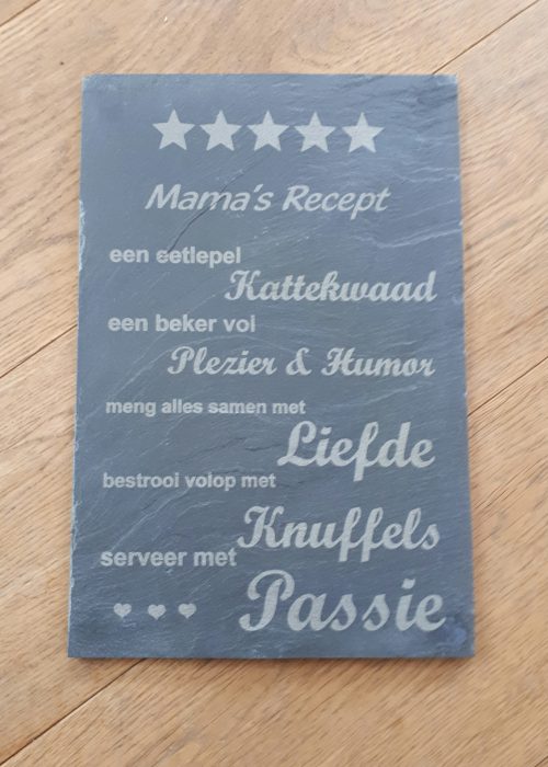 Leisteen snijplank Papa's of Mama's Recept. - Afbeelding 2