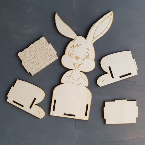 Houten Paashaas met mandje bouwpakket - Afbeelding 3