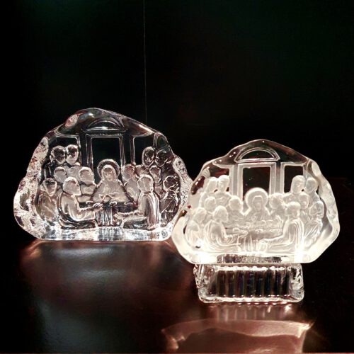 Glaskunst-kleine-en-grote-bokaal-laatste-avondmaal-kristal