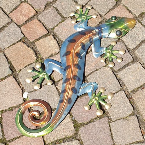 muurdecoratie gekko metaal