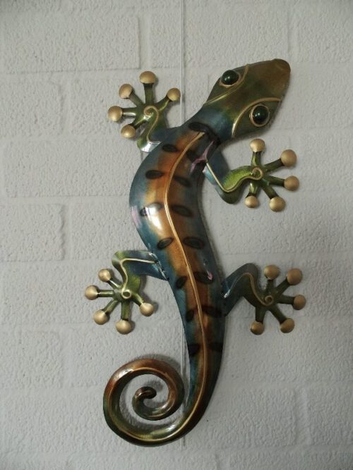 Muurdecoratie Gekko van gekleurd metaal – Bild 3