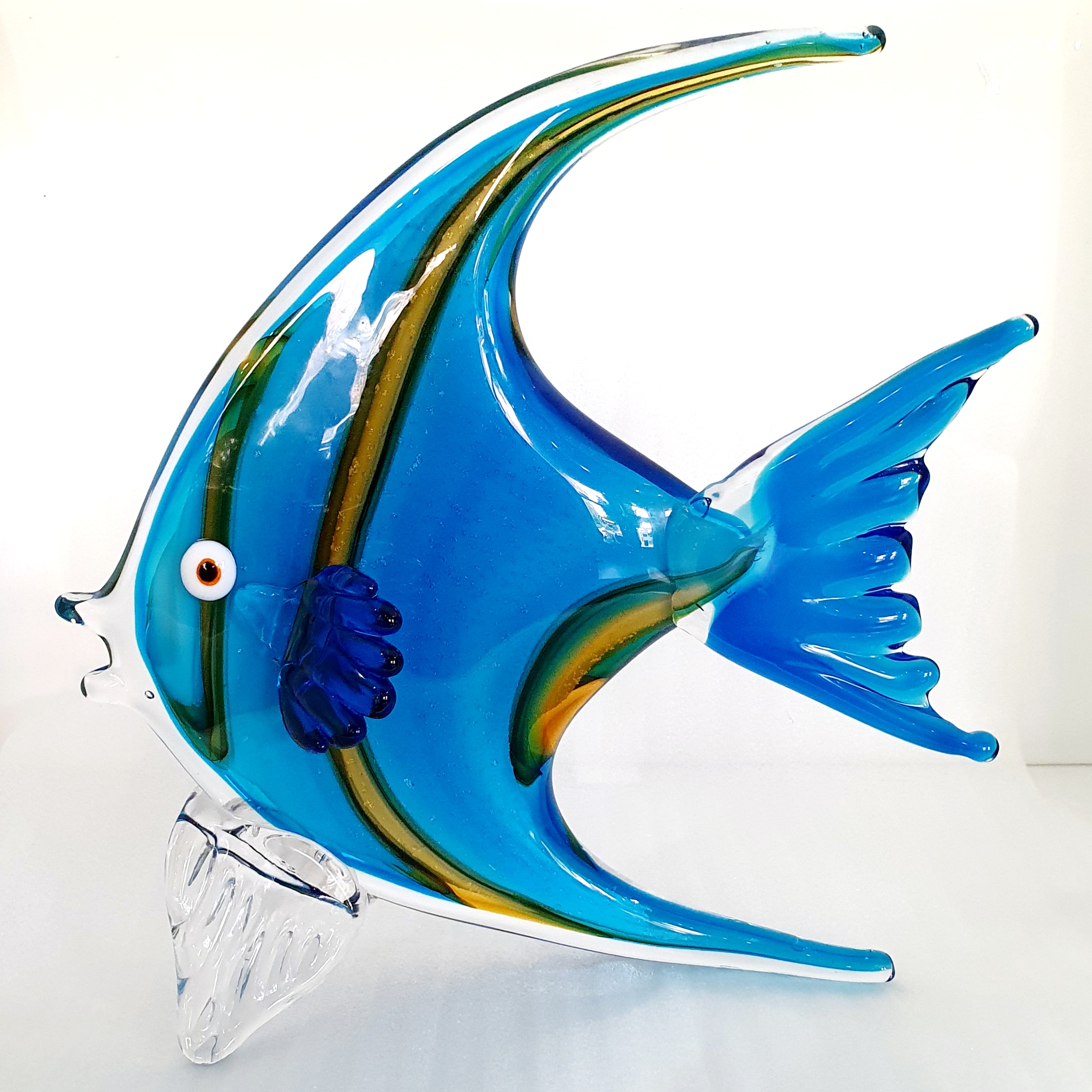 glaskunst blauwe vis
