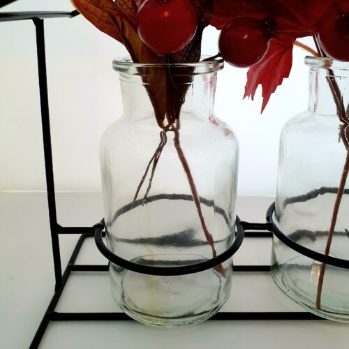 Metalen huis met 3 vaasjes – Bild 6
