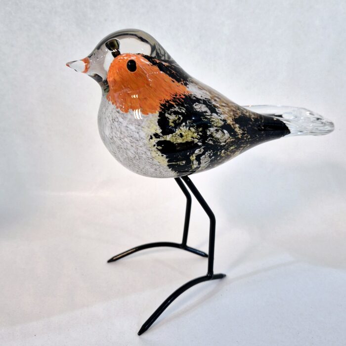 roodborstje van gekleurd glas