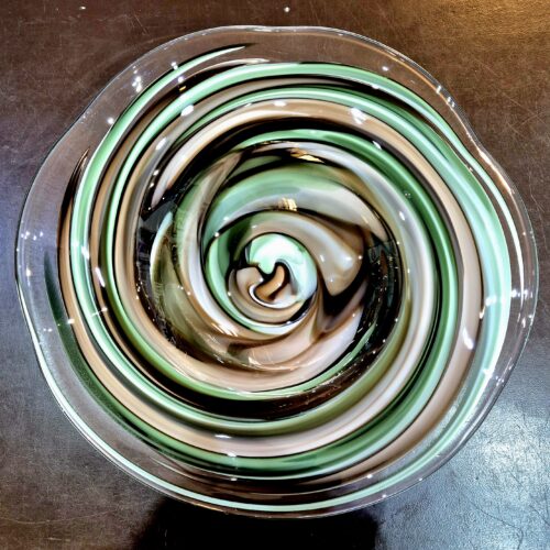 glaskunst schaal gekleurd glas windhoos