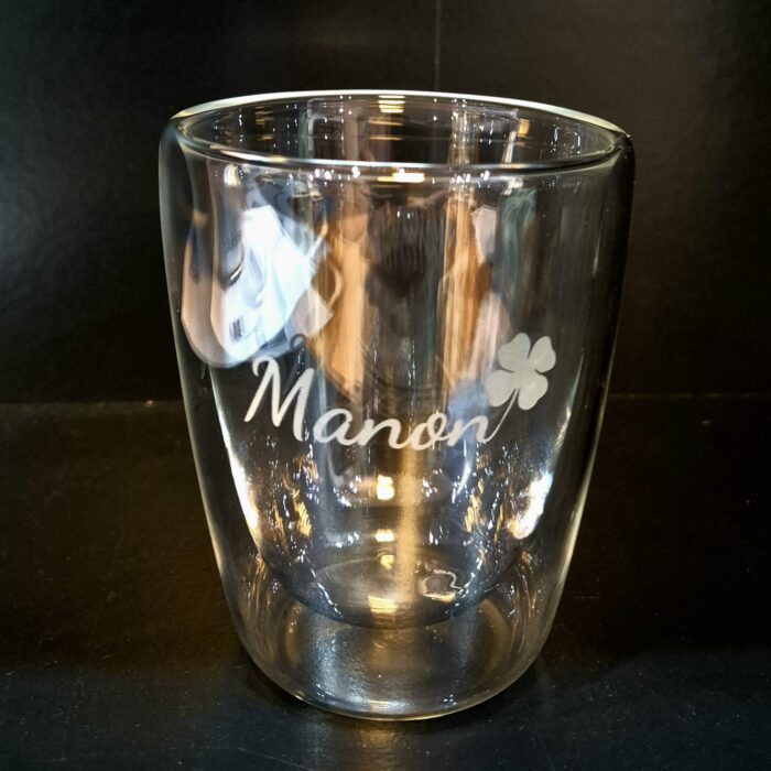 dubbelwandig glas met naam